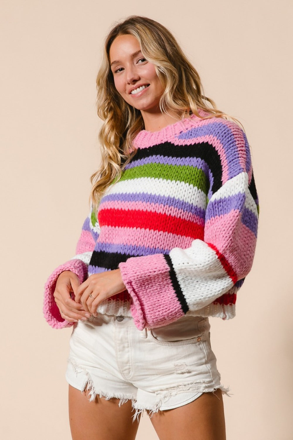 Stilla | Kort Stribet Pullover Bibi i Flere Farver
