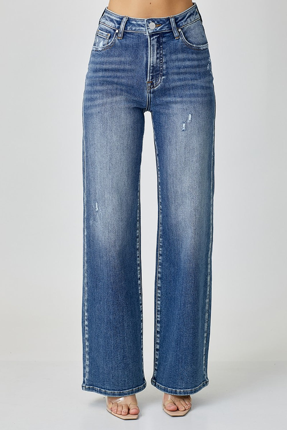 Stilla | Højtaljede Bred Ben Jeans