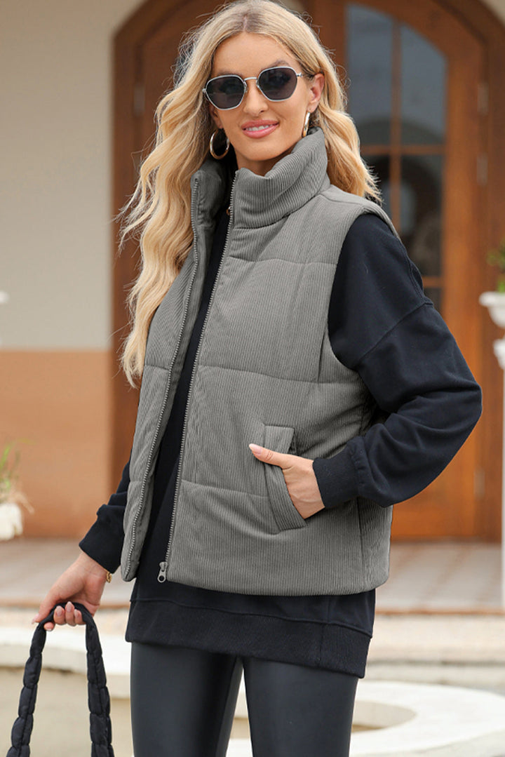 Stilla | Zip Up Turtleneck Vest Coat