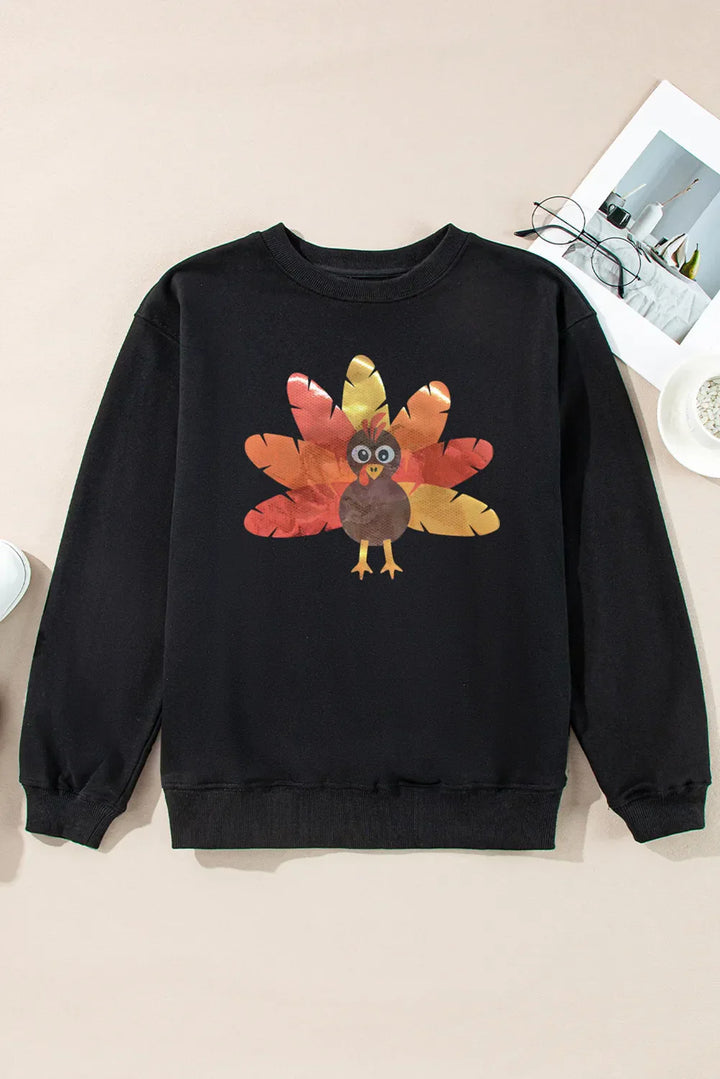 Stilla | Langærmet T-shirt med Grafisk Mønster og Rund Halsudskæring