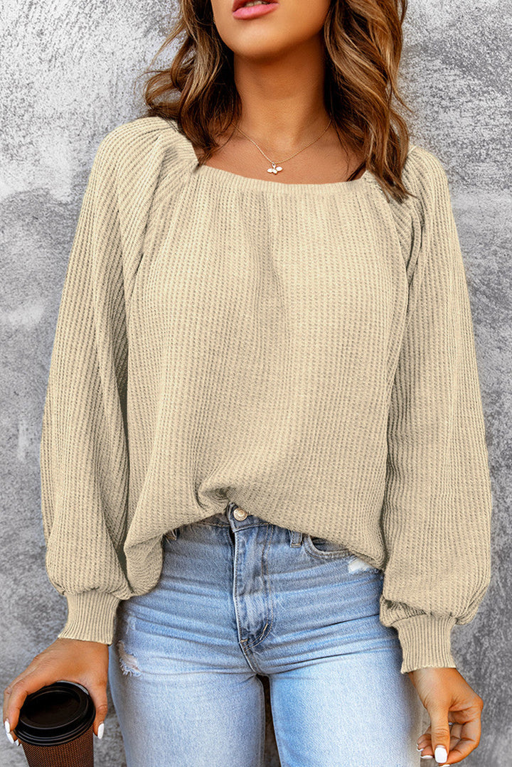 Stilla | Dame Pullover Med Lange Ærmer Og Firkantet Uddybning, Casual Og Løs Pullover