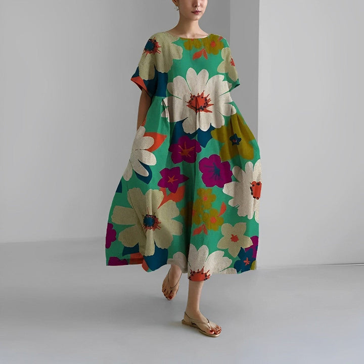 Stilla | Boho Blomstret Kjole Løs Siddende Kjole