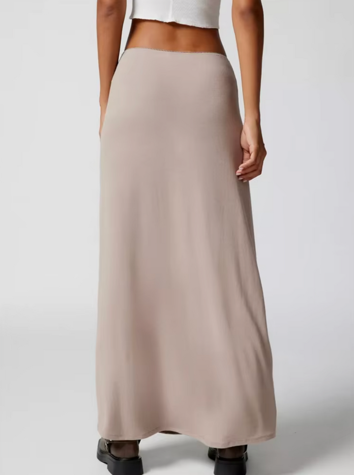 Stilla | Elegant Lang Bomuldsnederdel