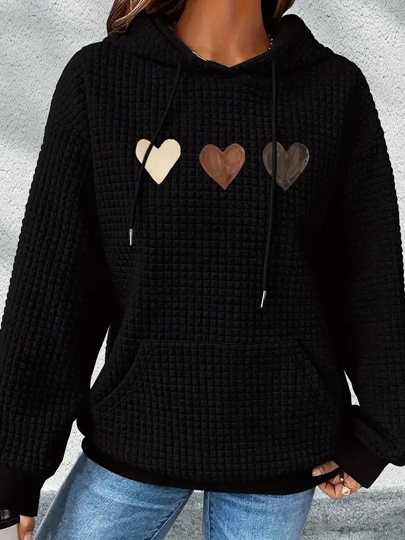 Stilla | Sweatshirt Med Hætte I Hjertet Tryk