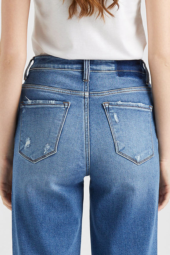 Stilla | Full Size Høj Talje Cat's Whisker Wide Leg Jeans