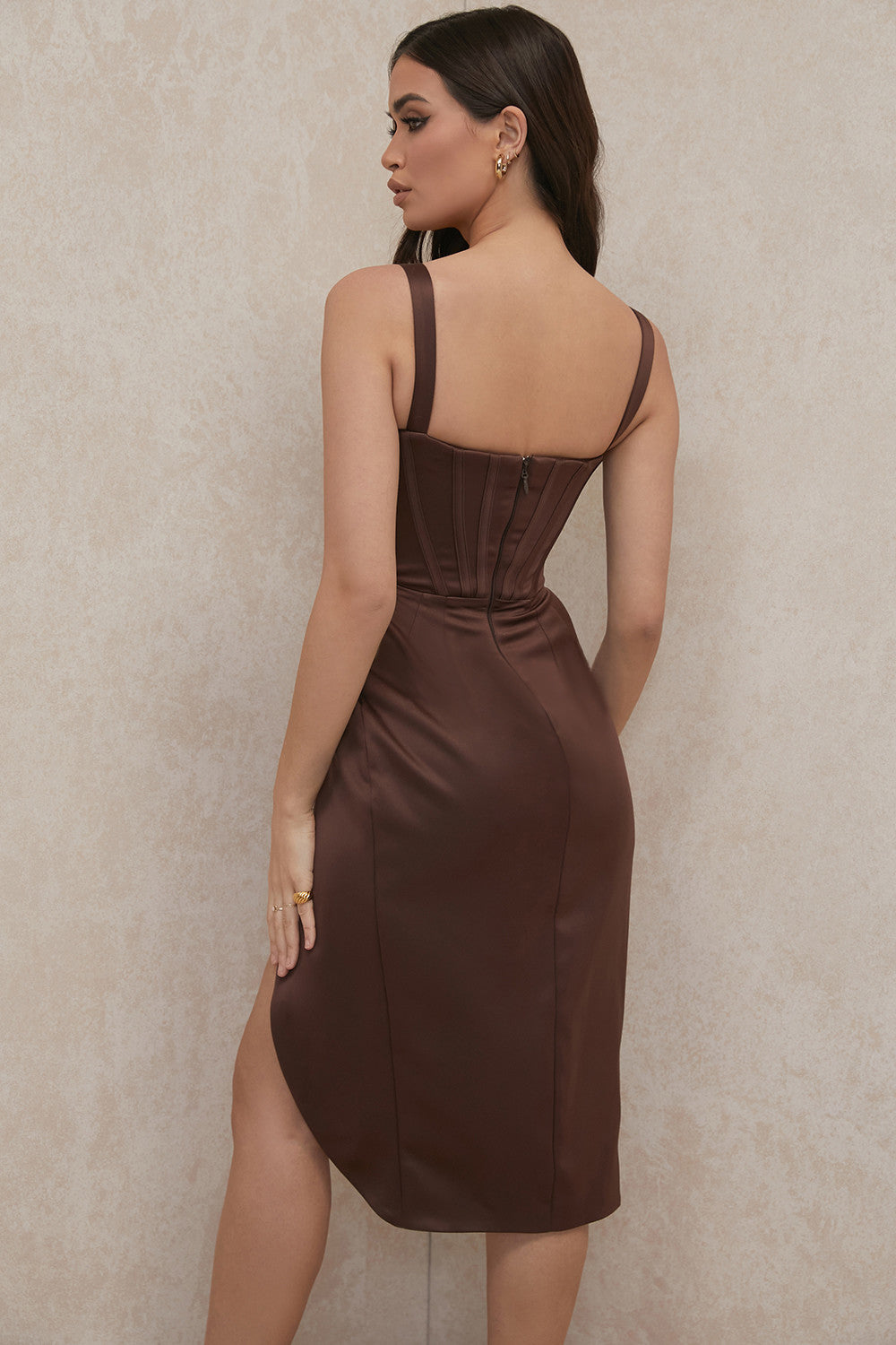 Stilla | Satin Plisseret Midikjole