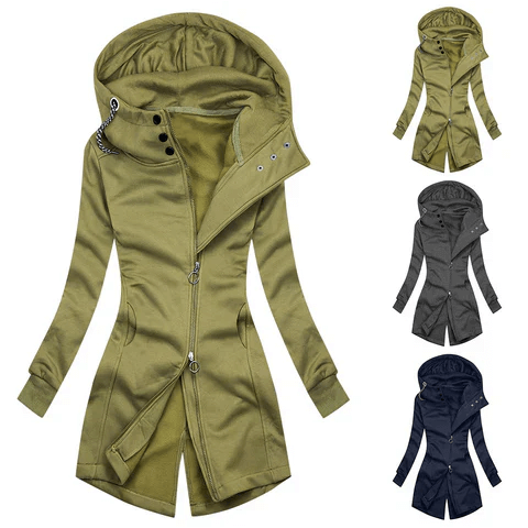 Stilla | Dame Slim Fit Hoodie med høj krave Jakke