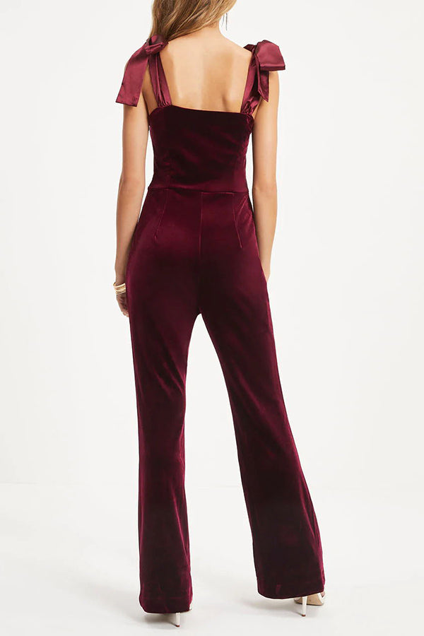 Stilla | Forkæl Mig Velvet Sweetheart Hals Skulder Bind Overall