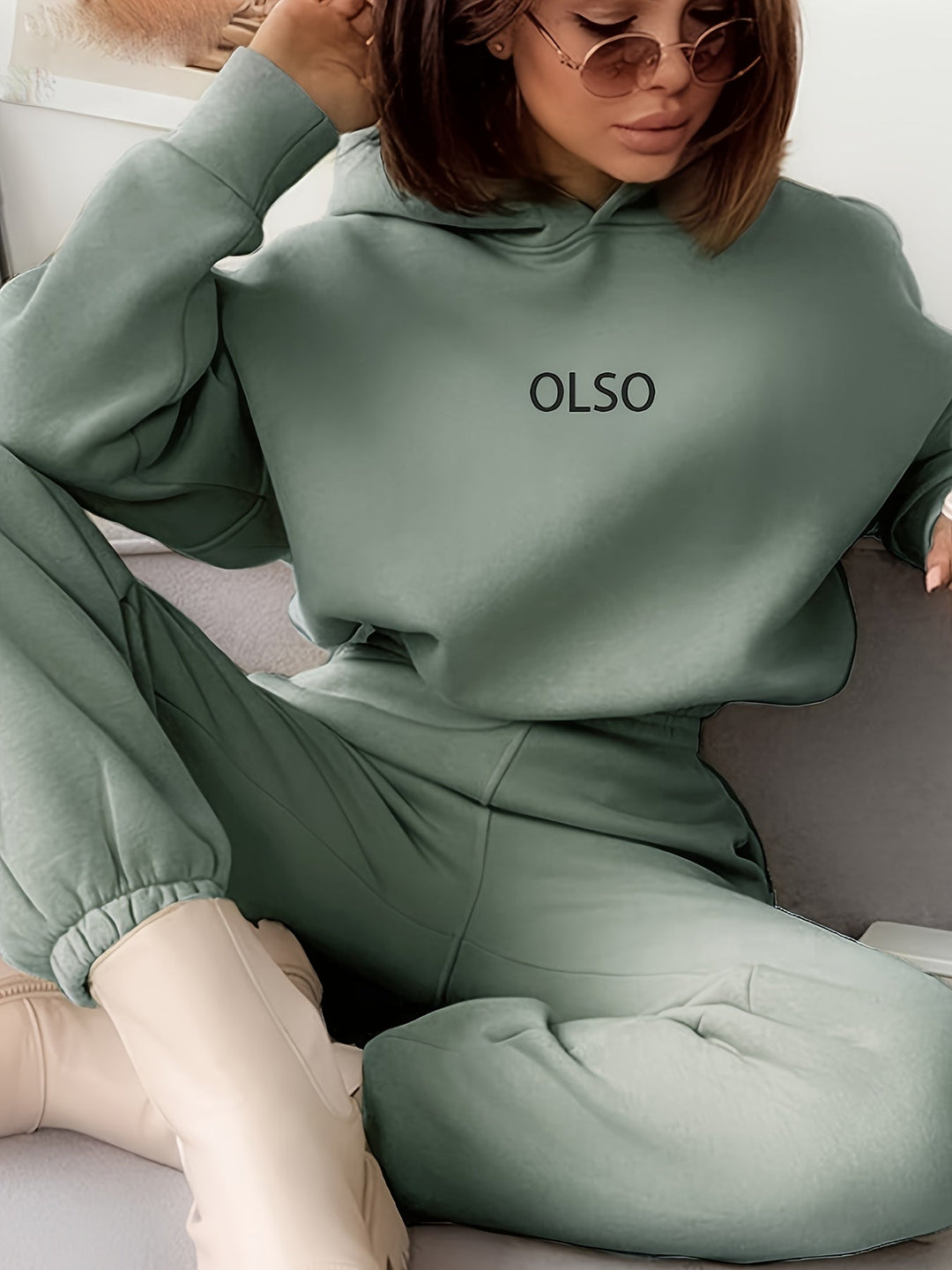 Stilla | Sweatshirt- og joggingbukser-sæt med bogstavtryk