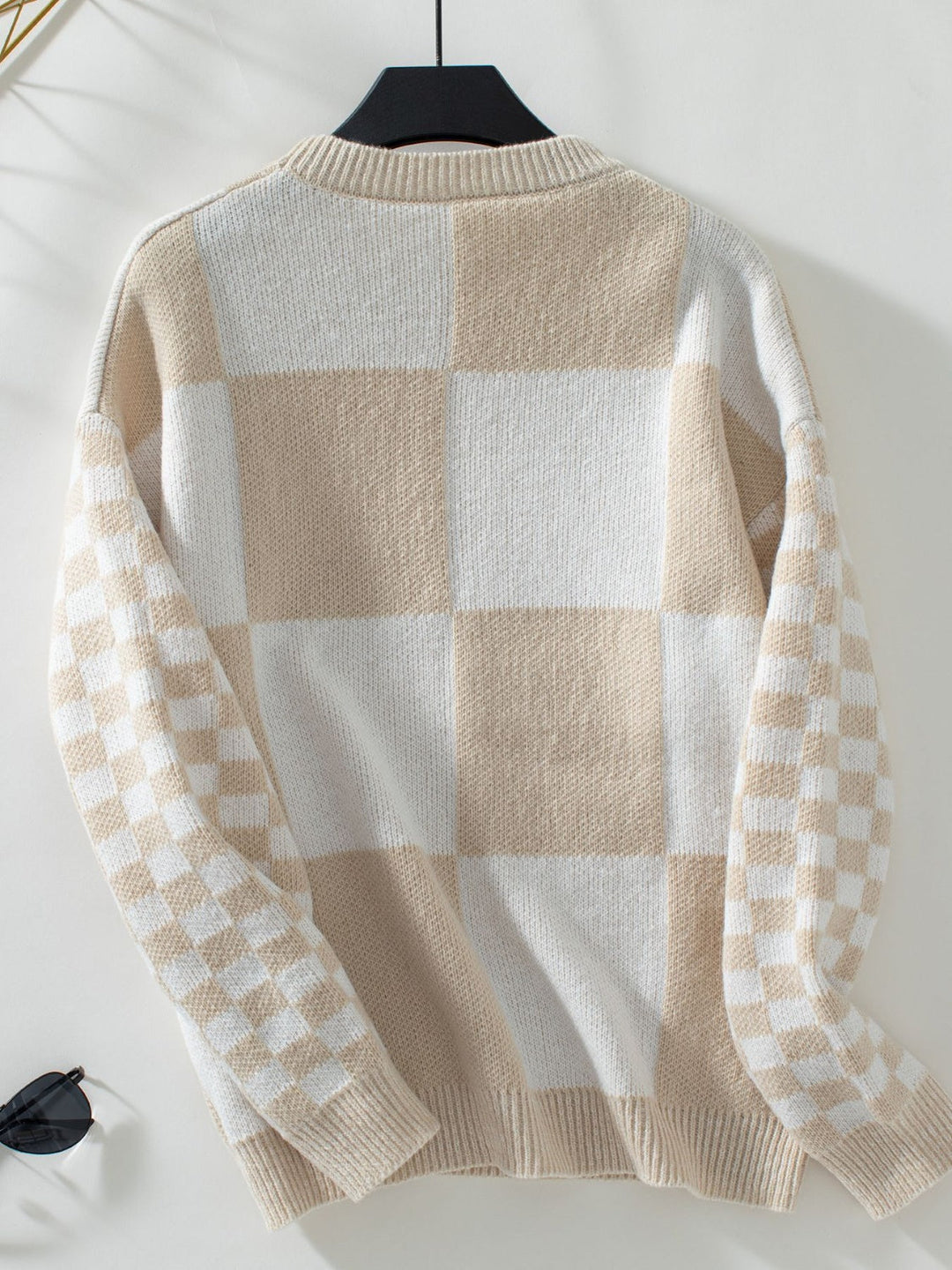 Stilla | Farveblok Rundhalset sweater med ærmer