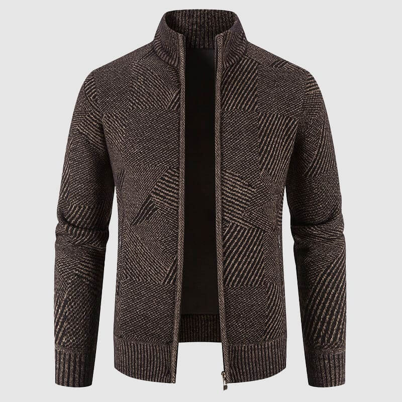 Stilla | Herre geometrisk strik-cardigan-jakke