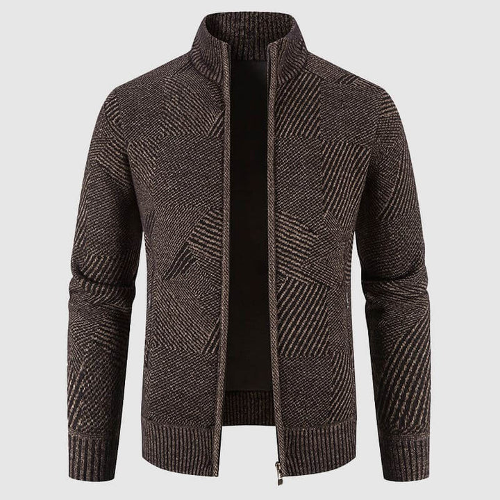 Stilla | Herre geometrisk strik-cardigan-jakke