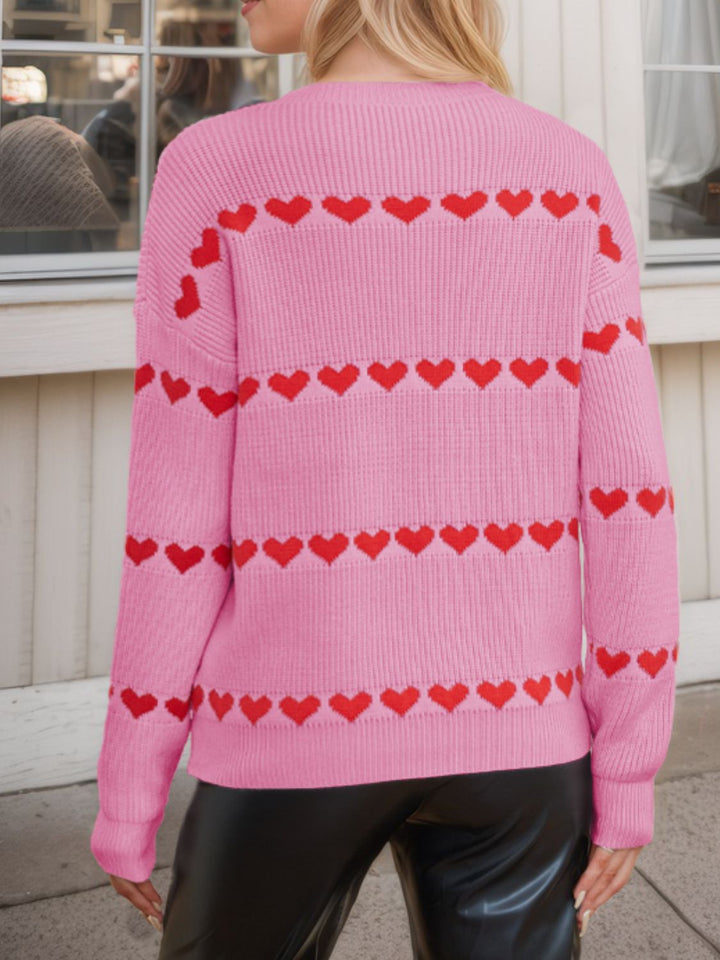 Stilla | Pullover med rund halsudskæring og lange ærmer i hjerteform