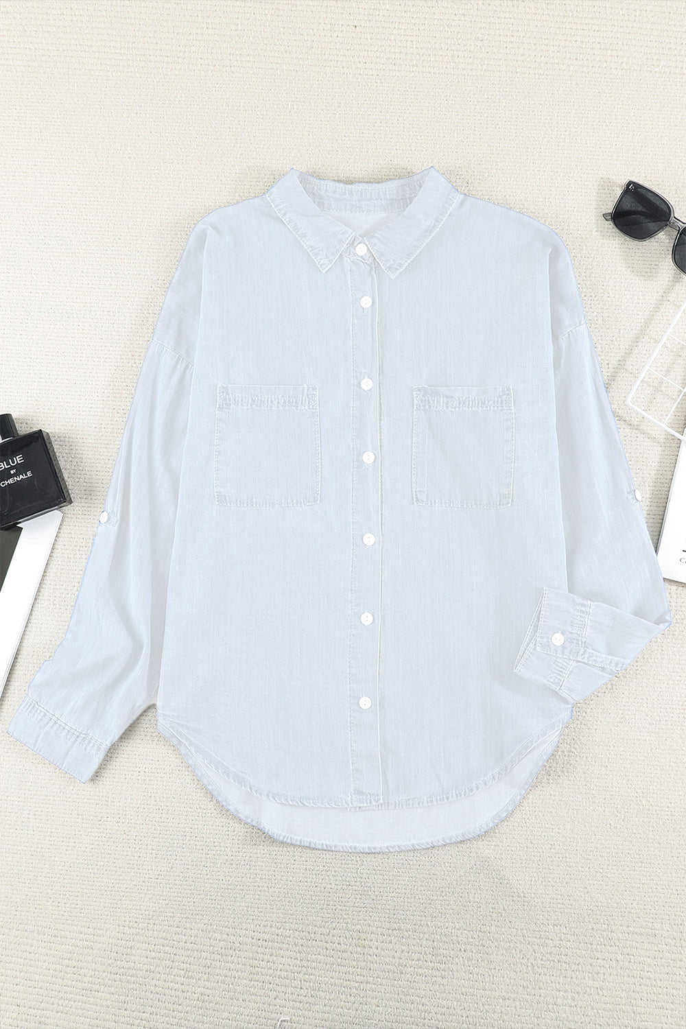 Stilla | Knap-lukket Langærmet Denim Skjorte