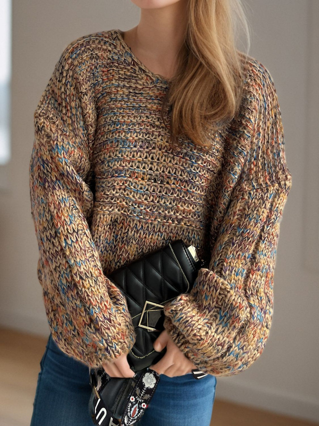 Stilla | Pullover med lange ærmer og dybe skuldre