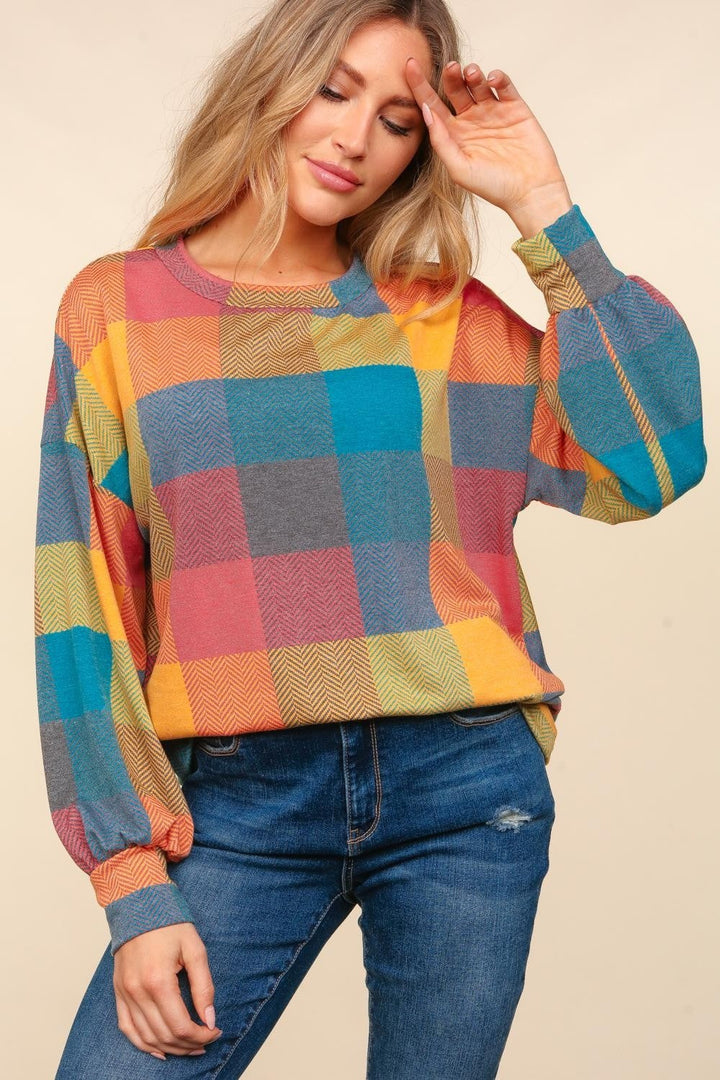 Stilla | Haptics Kort Skåret Ternet Crewneck Overdel