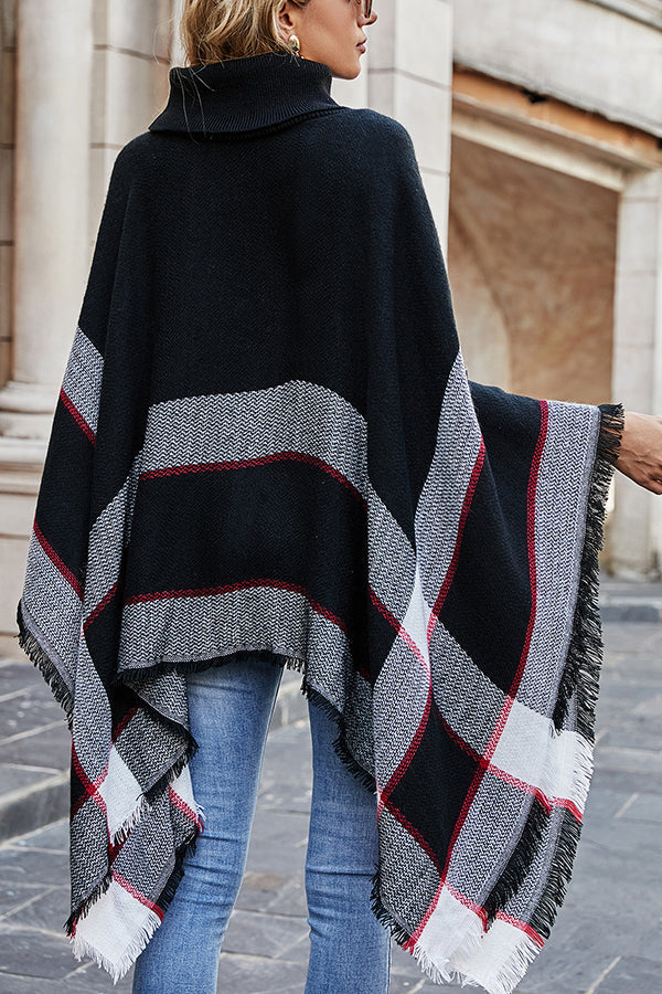 Stilla | Bubbles and Bonfires Farveblok Strik Poncho