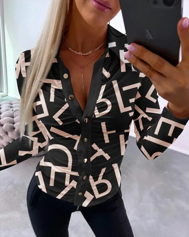 Stilla | Bluse Vintage Print Langærmet Bluse