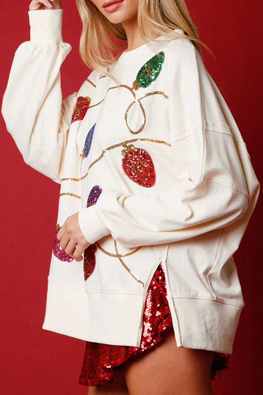 Stilla | Julelys Pailletter Slids Pullover Sweatshirt