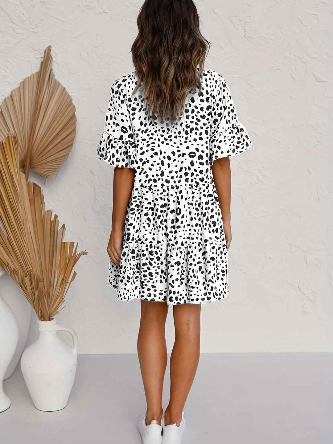 Stilla | Lagdelt Kjole Med Leopardprint