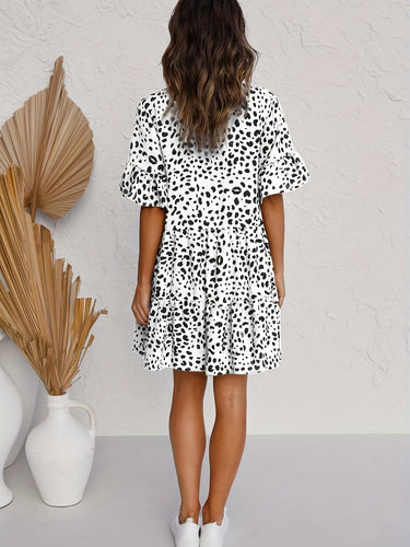 Stilla | Lagdelt Kjole Med Leopardprint