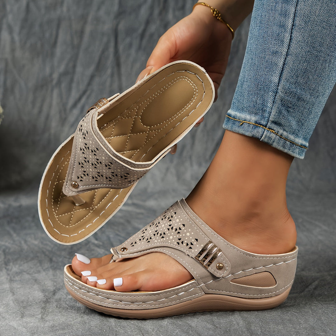 Stilla | Klap Sandal Med Hæl Behagelige Sandaler Med Støtte Til Svangen