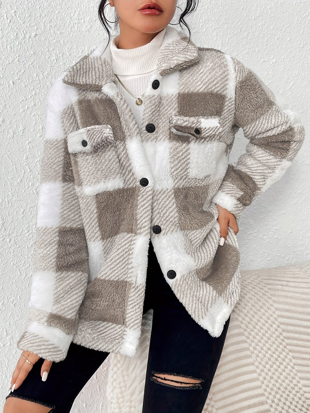 Stilla | Ternet Knapjakke med Lange Ærmer