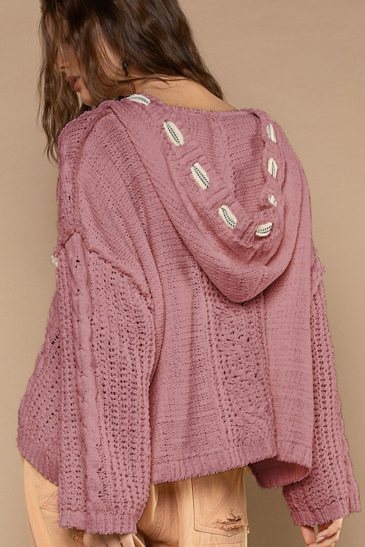 Stilla | Pullover i tvundet chenille strik med hætte