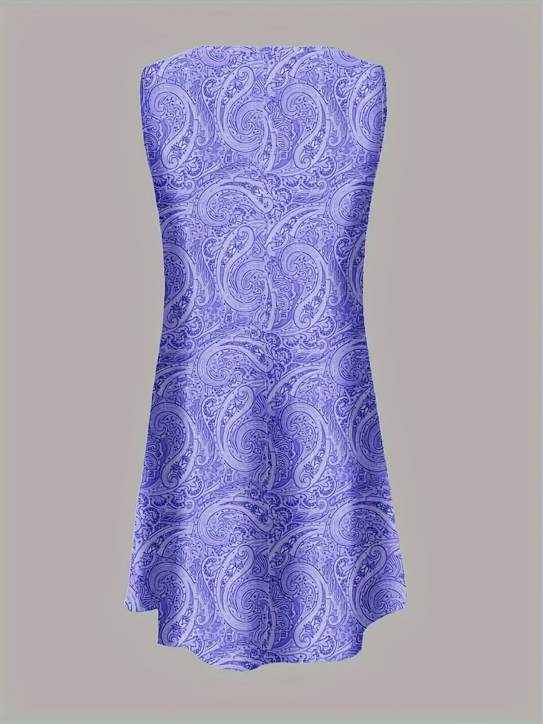 Stilla | Lavendel Paisley Sommer Kjole Uden Ærmer A-Linje