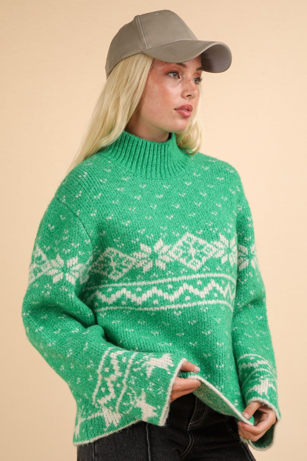 Stilla | Jule Element Pullover Med Lange Ærmer og Ståkrave