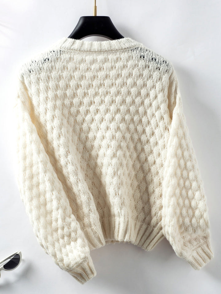 Stilla | Drejet Strikpullover Med Rund Hals