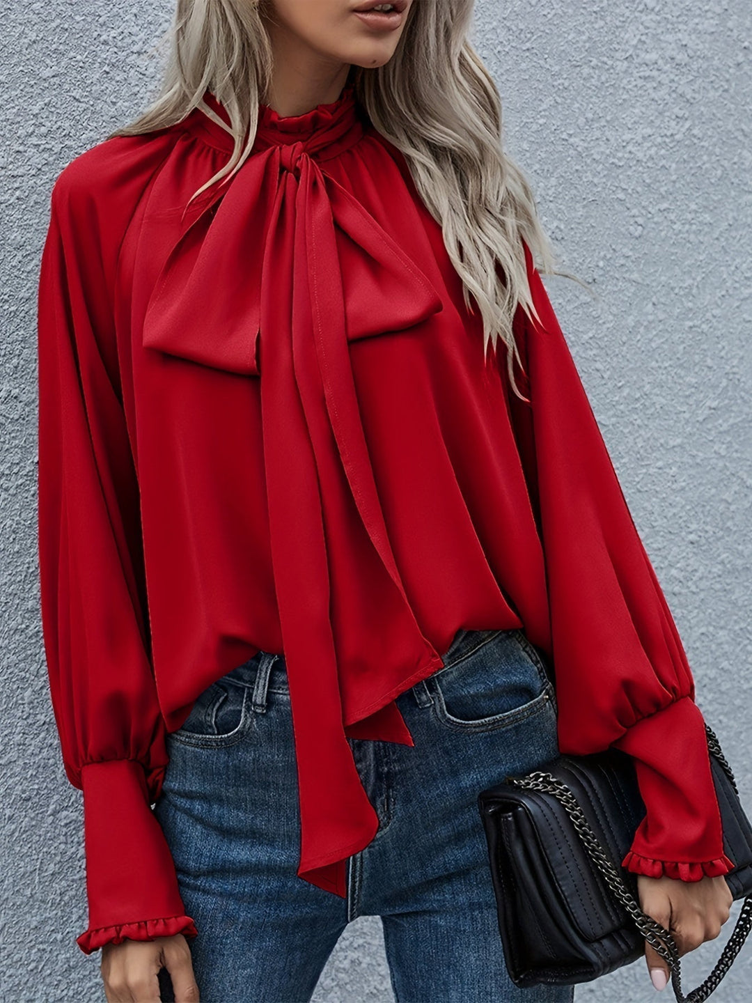 Stilla | Bluse Langærmet Volangbluse