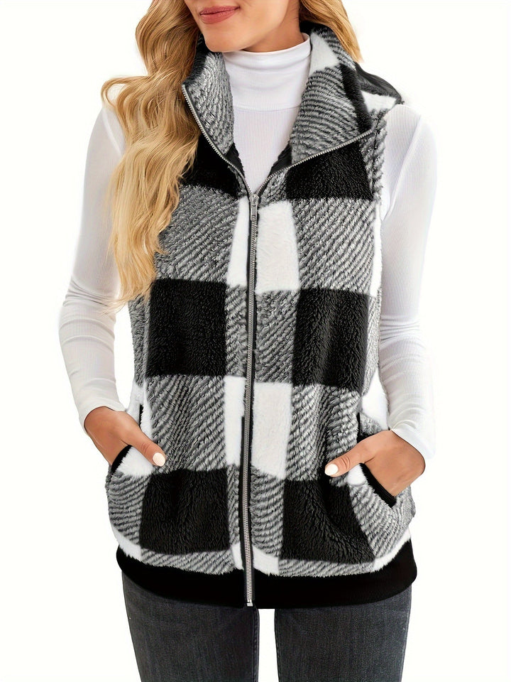 Stilla | Ternet Teddy-cardigan med ståkrave