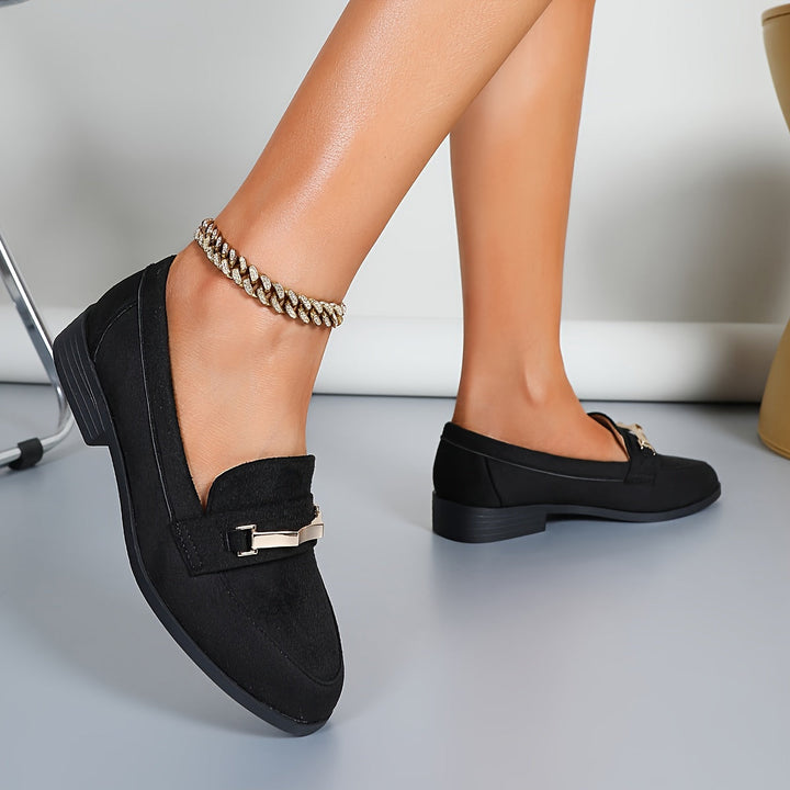Stilla | Dames Loafers Med Metaliske Accenter Komfortable Slip on Sko