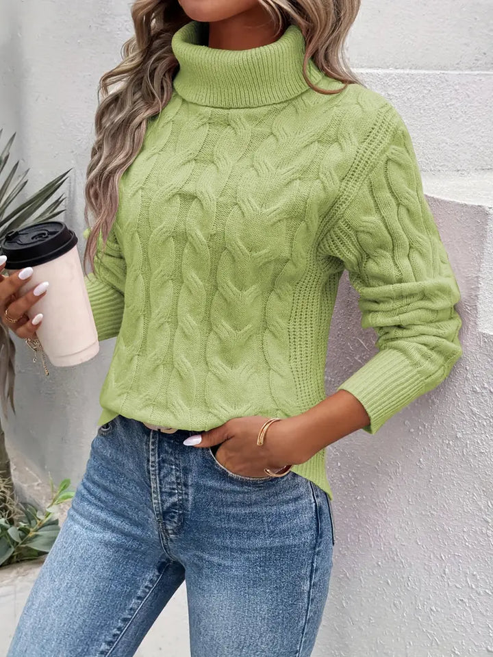 Stilla | Rullekravepullover Dame Af Drejet Strik
