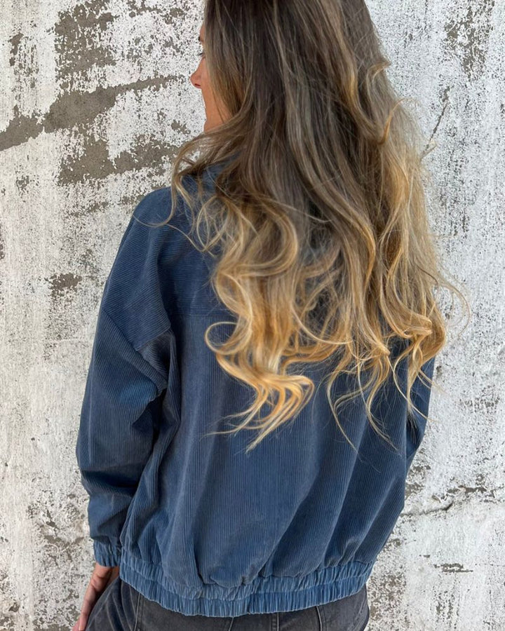 Stilla | Casual Letvægts Corduroy Jakke med Hætte til Kvinder