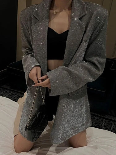 Stilla | Glinsende Glimmerblazer