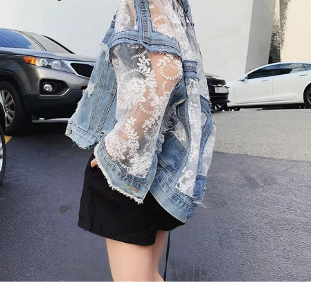 Stilla | Blomster Denim-Jakke