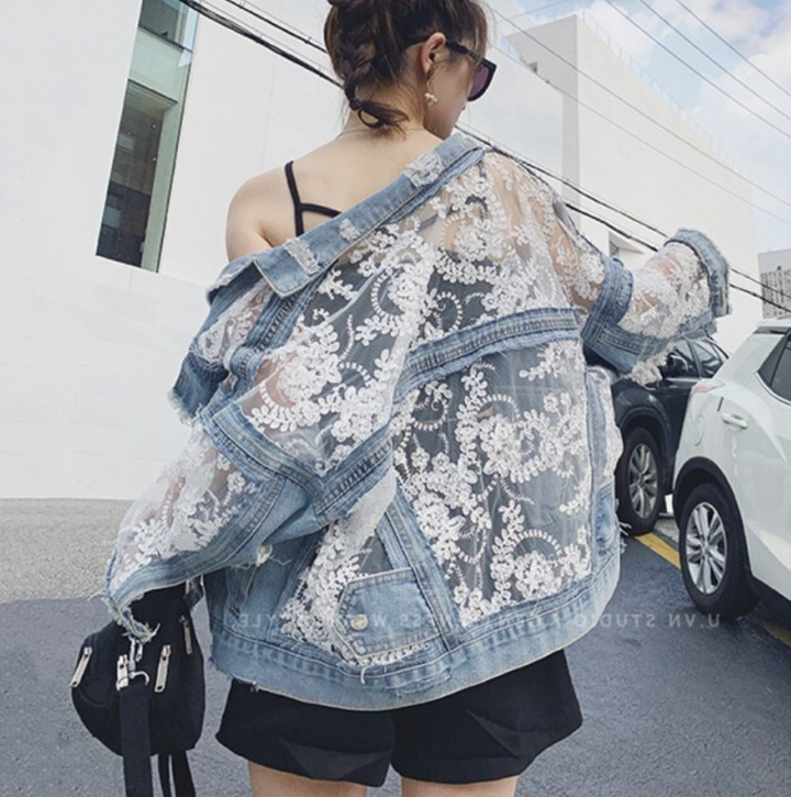 Stilla | Blomster Denim-Jakke