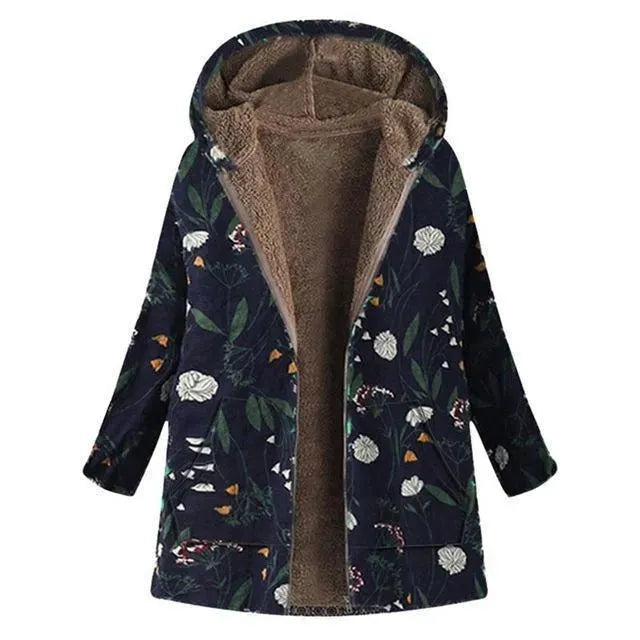 Stilla | Floral Locker Plus Size Vintersjakke