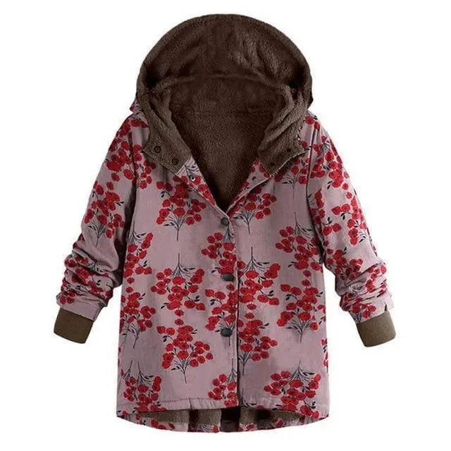 Stilla | Floral Locker Plus Size Vintersjakke