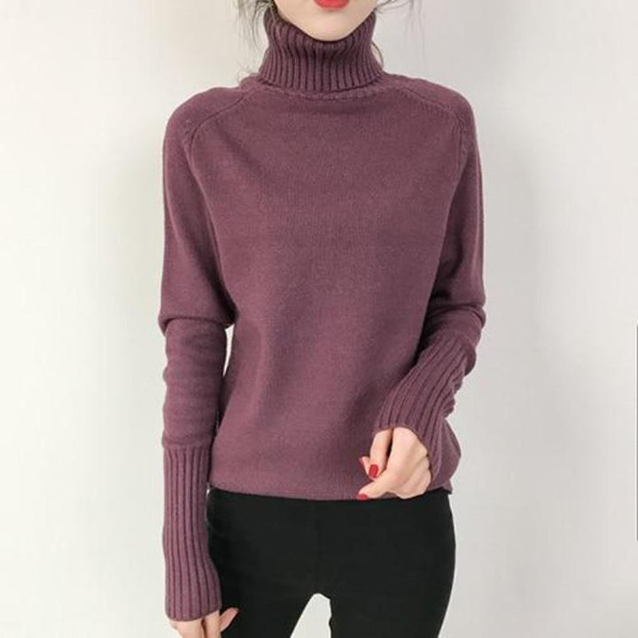 Stilla | Efterårsstriktrøje Med Lange Ærmer Og Turtleneck Til Damer