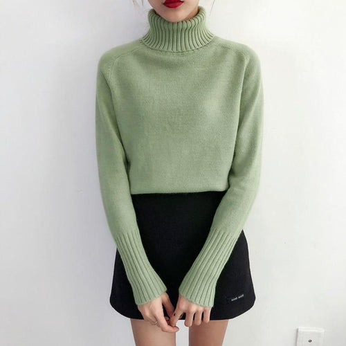 Stilla | Efterårsstriktrøje Med Lange Ærmer Og Turtleneck Til Damer