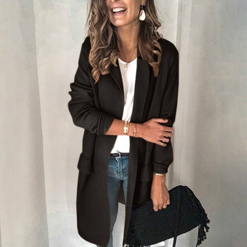 Stilla | Lang og Elegant Blazer-strikjakke