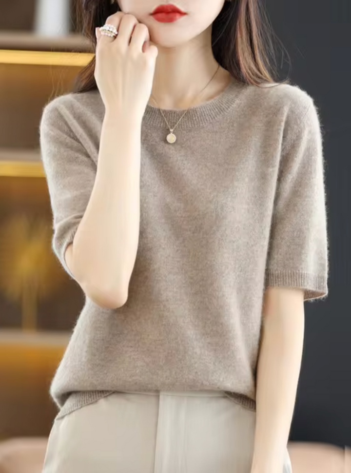 Stilla | Kortærmet Sweater I Uld Og Cashmere