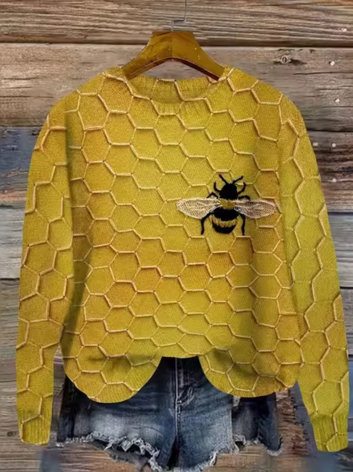 Stilla | Strikpullover Med 3d tryk