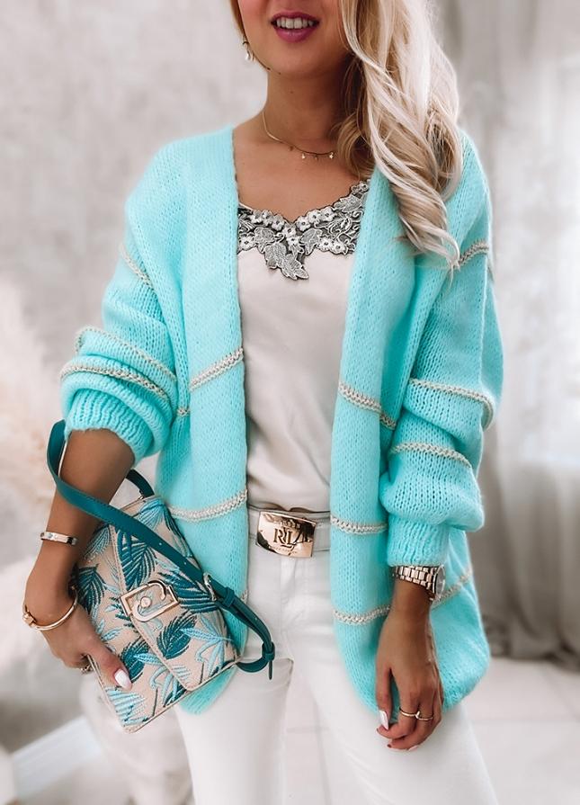 Stilla | Weit Geschnittene Strickjacke Türkis