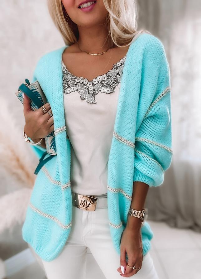 Stilla | Weit Geschnittene Strickjacke Türkis