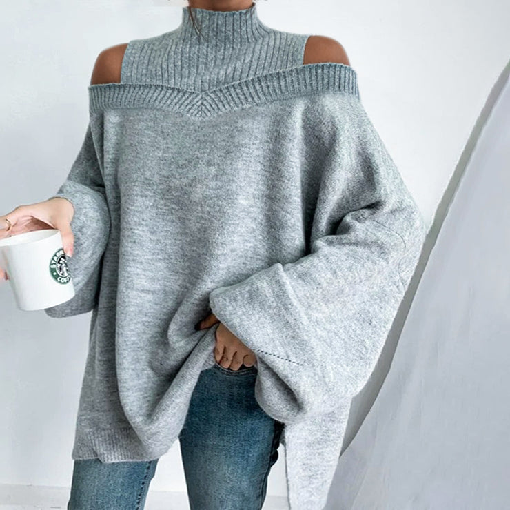 Stilla | Pullover Uni Mit Hohem Ausschnitt