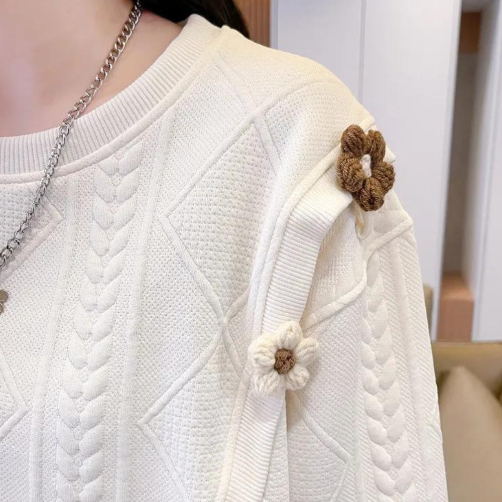 Stilla | Pullover Floral Struktureret Elegant Til Kvinder